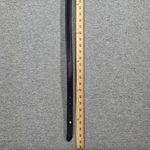WCM NEW YORK BLACK GENUINE ITALIAN CALFSKIN LEATHER BELT 2-TONE BUCKLE – SIZE M